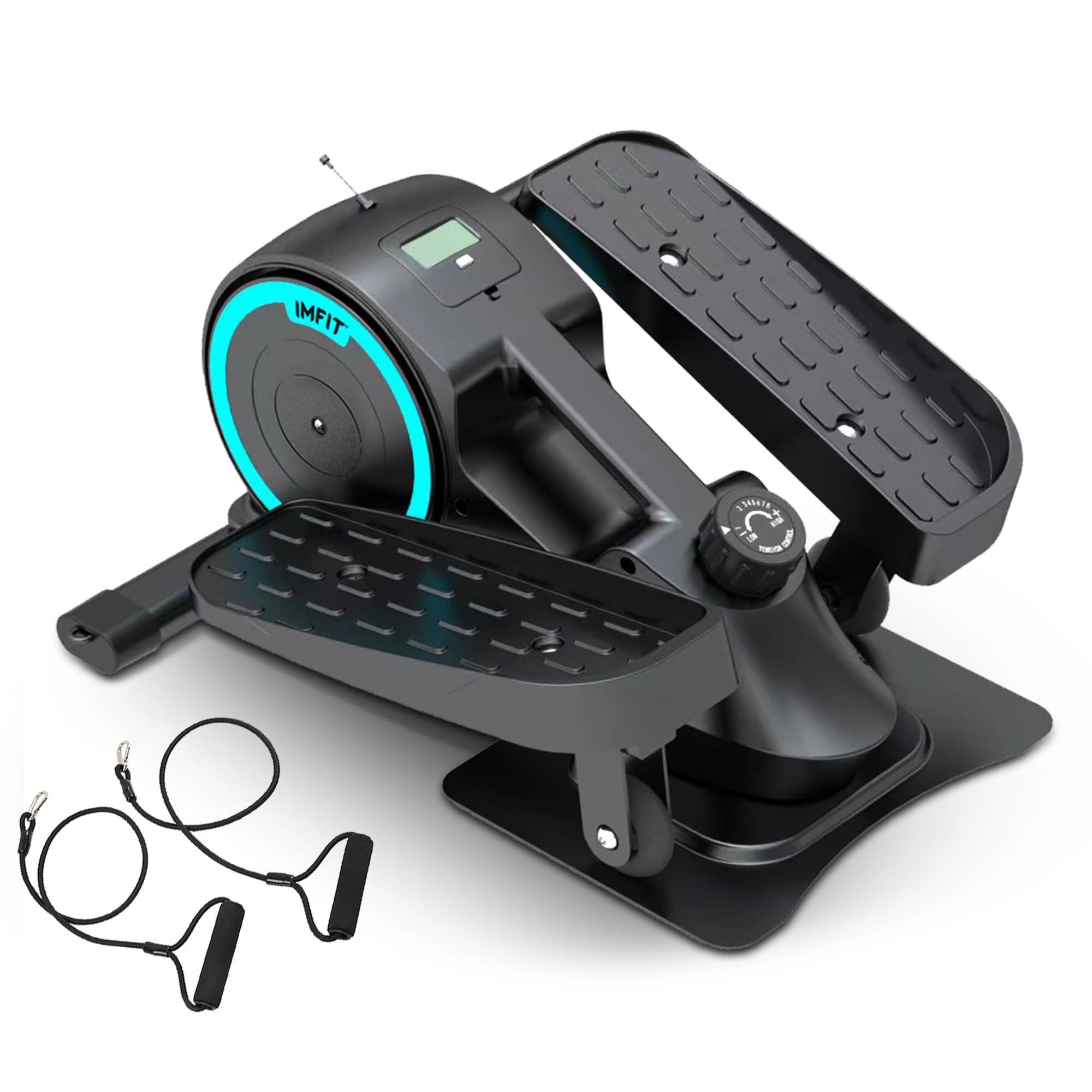 IMFit Under Desk Elliptical Exercise Machine for Home | 350lbs Weight Capacity | Ultra-Quiet Exercise Equipment | 8 Resistance Level, Forward & Reverse | Lightweight Pedal Exerciser | 100% Assembled