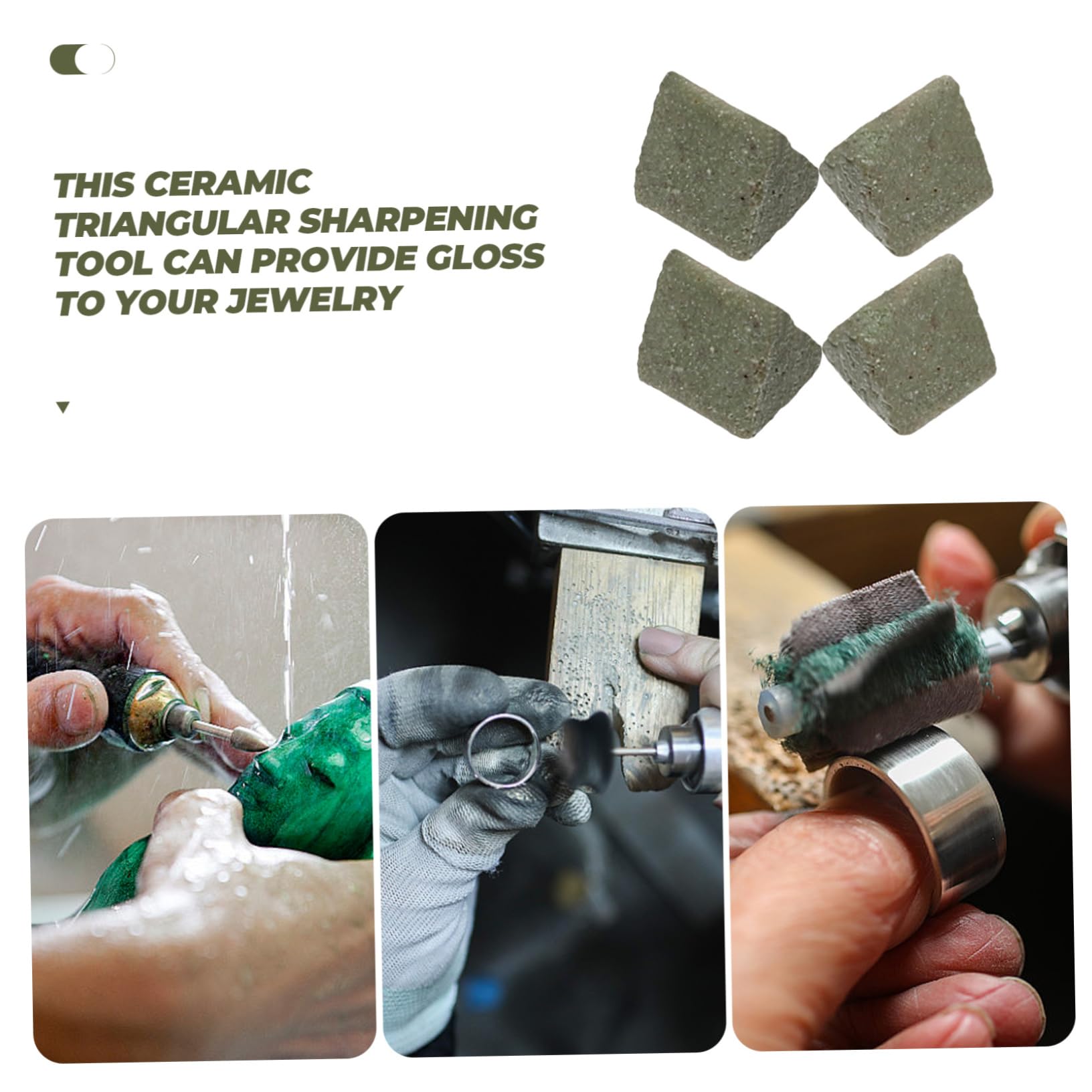 Mobestech 4pezzi Borsa Media Abrasiva Per Lucidatura Polishing Media Per Macchine Vibranti e Gioielli Per Finitura Senza Contaminazioni