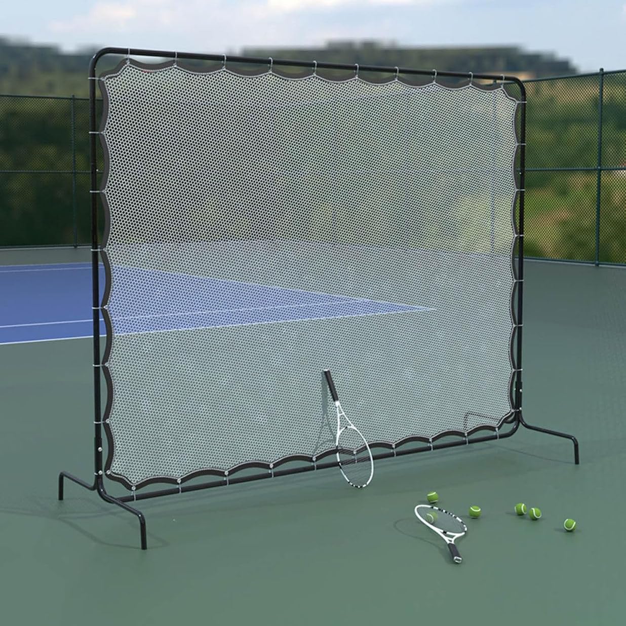 Rete Da Rimbalzo Da Tennis, Muro Da Allenamento per Rimbalzo 9,5X7 Piedi, Rete Da Tabellone Da Tennis per Racchetta Da Tennis, Palla Sportiva, Per Allenamento Aperto Nel Cortile Del Campo Da Tennis