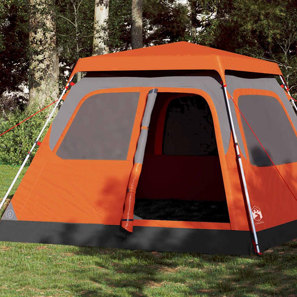 Tenda familiare a cupola per persone, blu, rilascio rapido, impermeabile, portatile, ideale per campeggio, avventure all'aria aperta