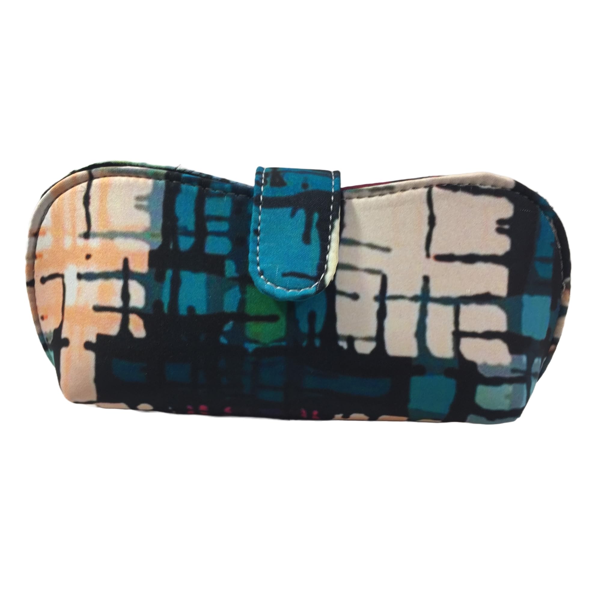 Handmade Fabric Sunglasses Case with Floral Print | Eyeglass Case for Women & Men | Soft Padded Spectacle Holder with Magnetic Button | Travel Glasses Pouch