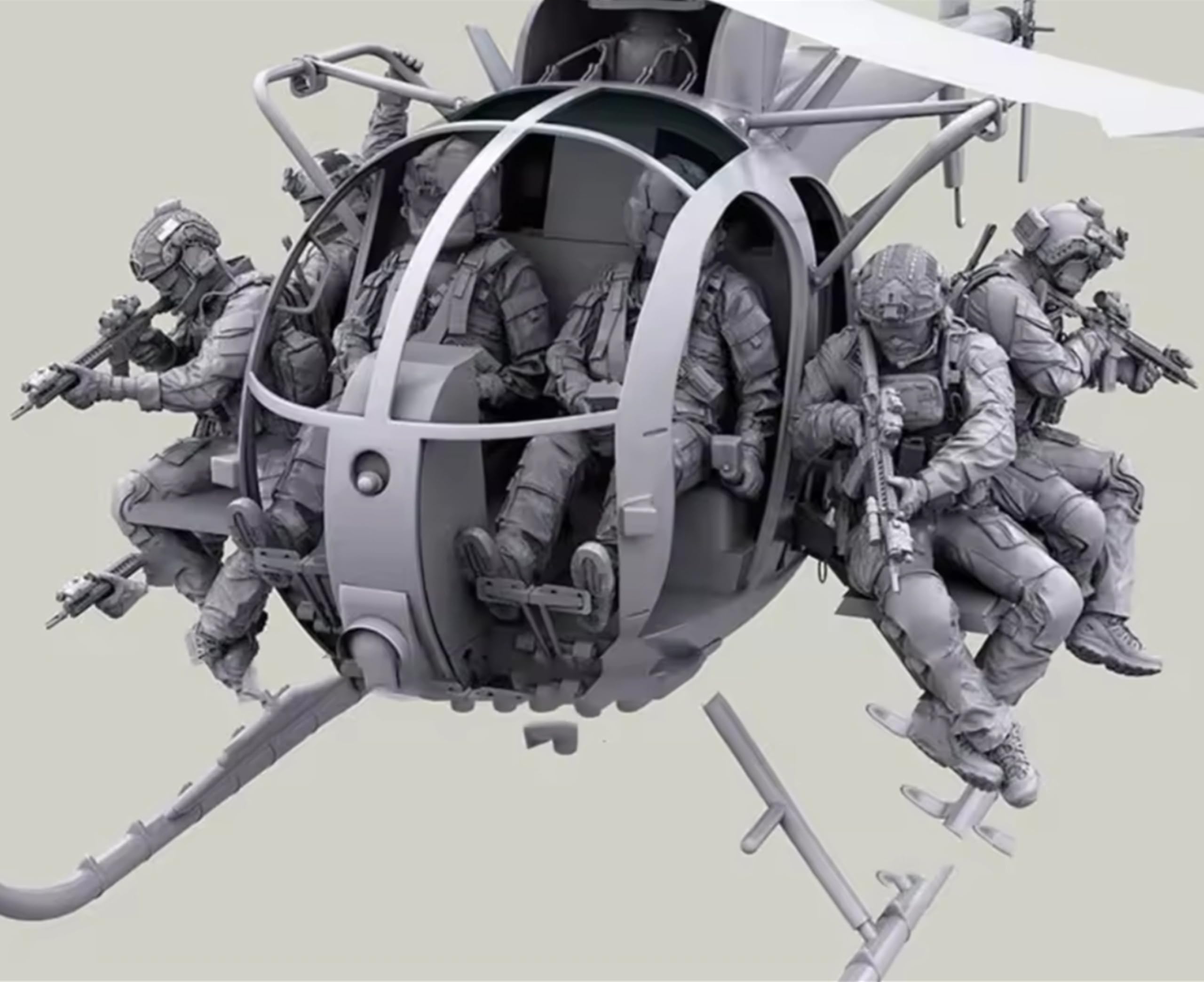 1/35 Maqueta de Resina de Soldado Comando de helicóptero Estadounidense sin Pintar y sin ensamblar (6 Personas, sin aeronave) //Y3jO7lo9