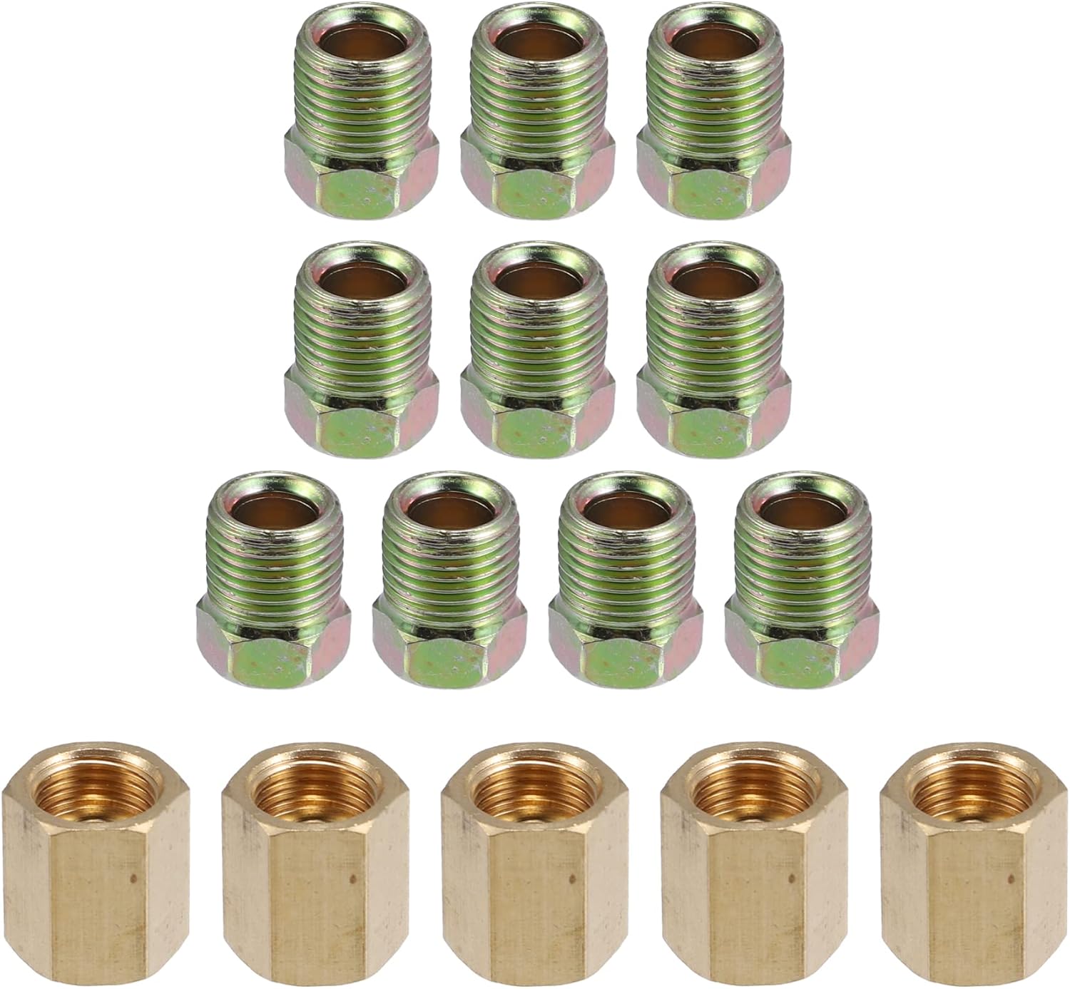 X AUTOHAUX 15pcs Motorcycle Brake Line Tube Fittings 7/1624 Threads Brake Line