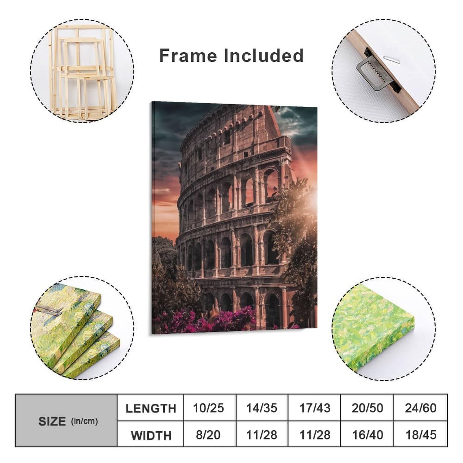 Amazon.co.jp: 絵画 イタリアの夕暮れ時のコロッセオインテリア 絵画 