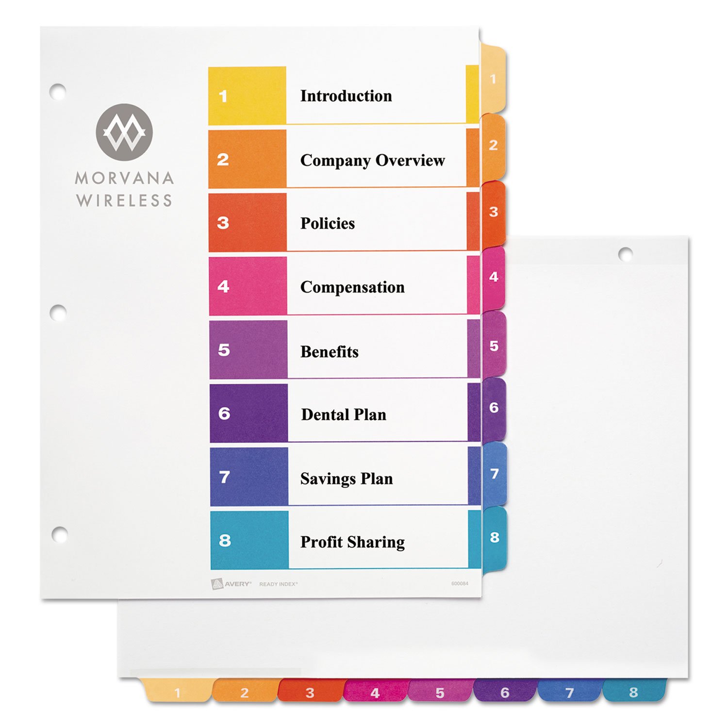Avery 11133 Ready Index TOC Dividers, Tabs 1-8, Letter Size, Colors, 8 Tabs/ST - Image 4
