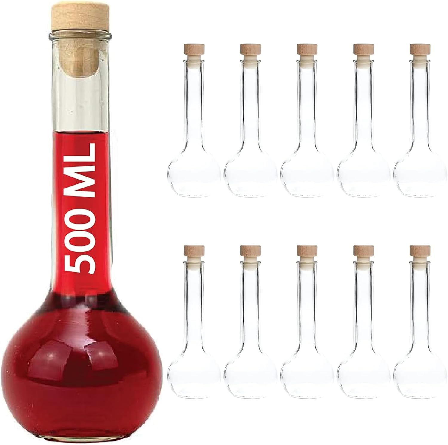 Set 10 bottiglie in vetro da 500 ml - slkfactory