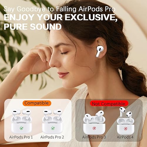 Miniatura 4 de Almohadillas de espuma viscoelástica para AirPods Pro de 1ª y 2ª generación, goma de silicona líquida mejorada, aislamiento de ruido superior,