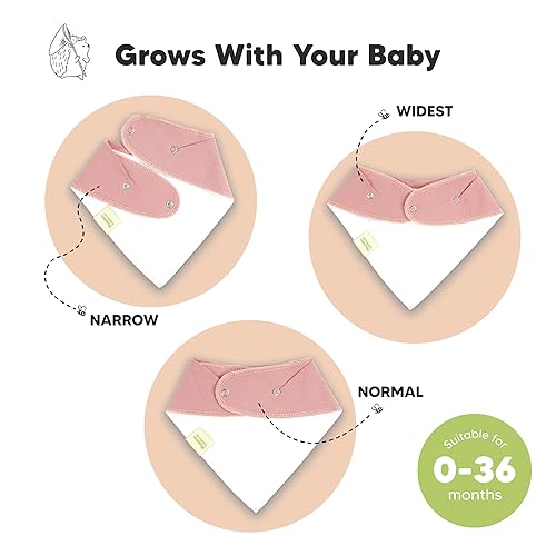 Miniatura 3 de KeaBabies 8 unidades de baberos tipo bandana orgánicos para niñas - Baberos tipo triángulo súper absorbentes para bebés que babean y están en