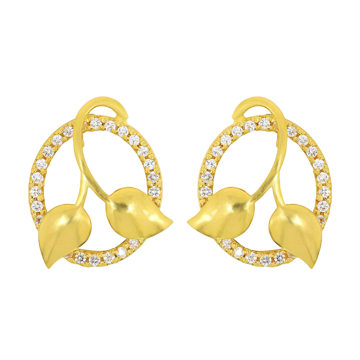 22KT Yellow Gold Stud Earrings for Women-image-15