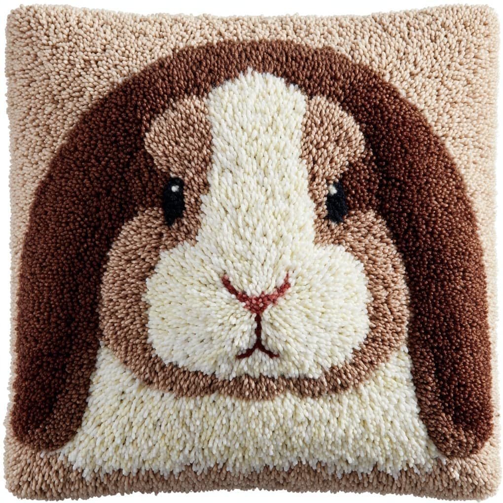 WallustrioaW Latch Hook Kit 43x43cm,Animal Rabbit