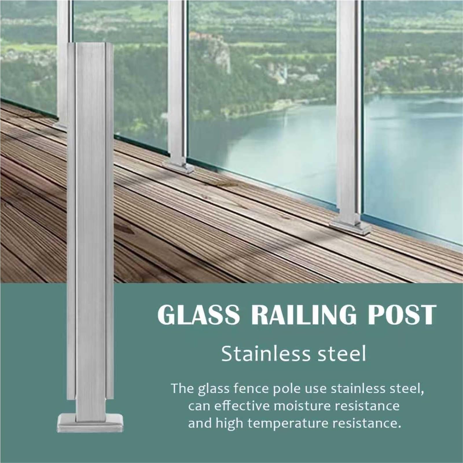 postes para barandillas de vidrio Paneles De Balaustrada Pilar Con Ranuras Y Base, Columna De Cristal De Alta Resistencia Para Barandillas/tabiques/terrazas, Poste De(A-EDGE,Height 70cm)