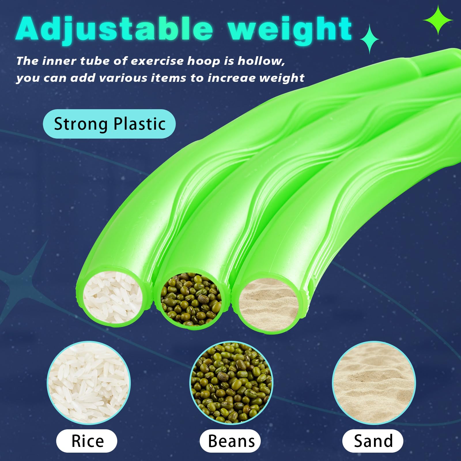 ShinyRelief Glow in The Dark Exercise Hoop 32 Inches Light up Hoop Detachable Exercise Dance Hoops Gift for Christmas Party Games Workout Dance Gymnastics - Image 6