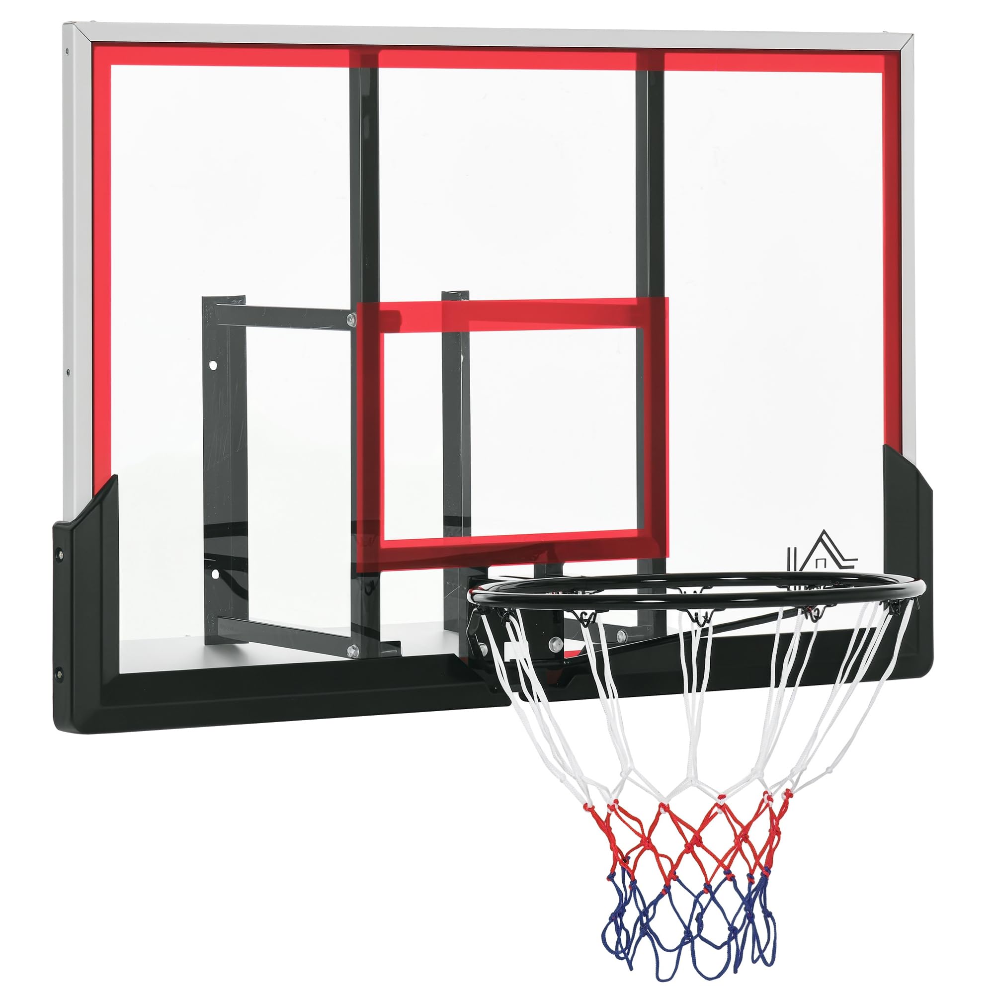 HOMCOM Cesta de baloncesto de pared con cesta especial Dunk - 102 x 76 x 110 cm - interior exterior