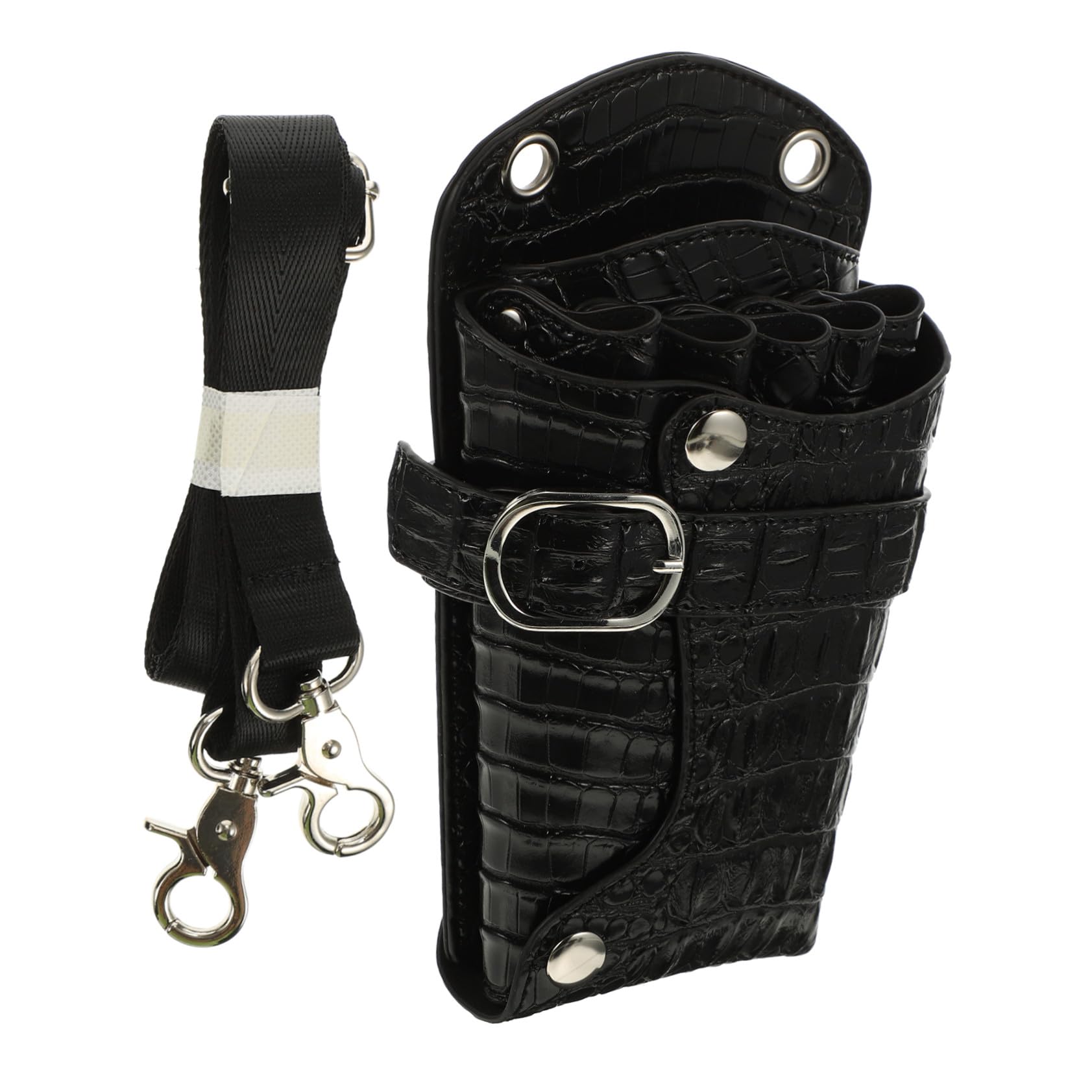 Friseurscheren Etui Schwarz aus Pu mit Mehreren Fächern