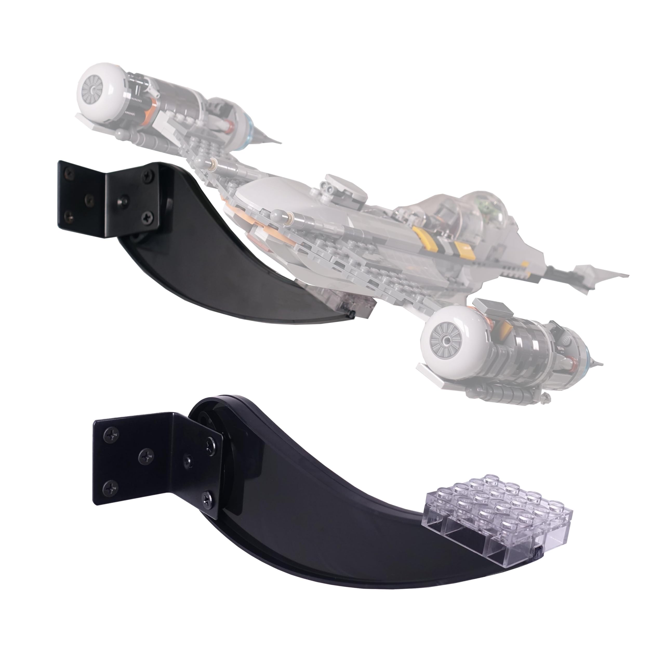 Wall Mount for Lego 75292 75315 75300 TIE Fighter, 75325 Mandalorian N-1 Starfighter Kit, 75354 Gunship Kit, for Plane Building Block Set etc. Adjustable Angle Bracket, Wall Mount only.