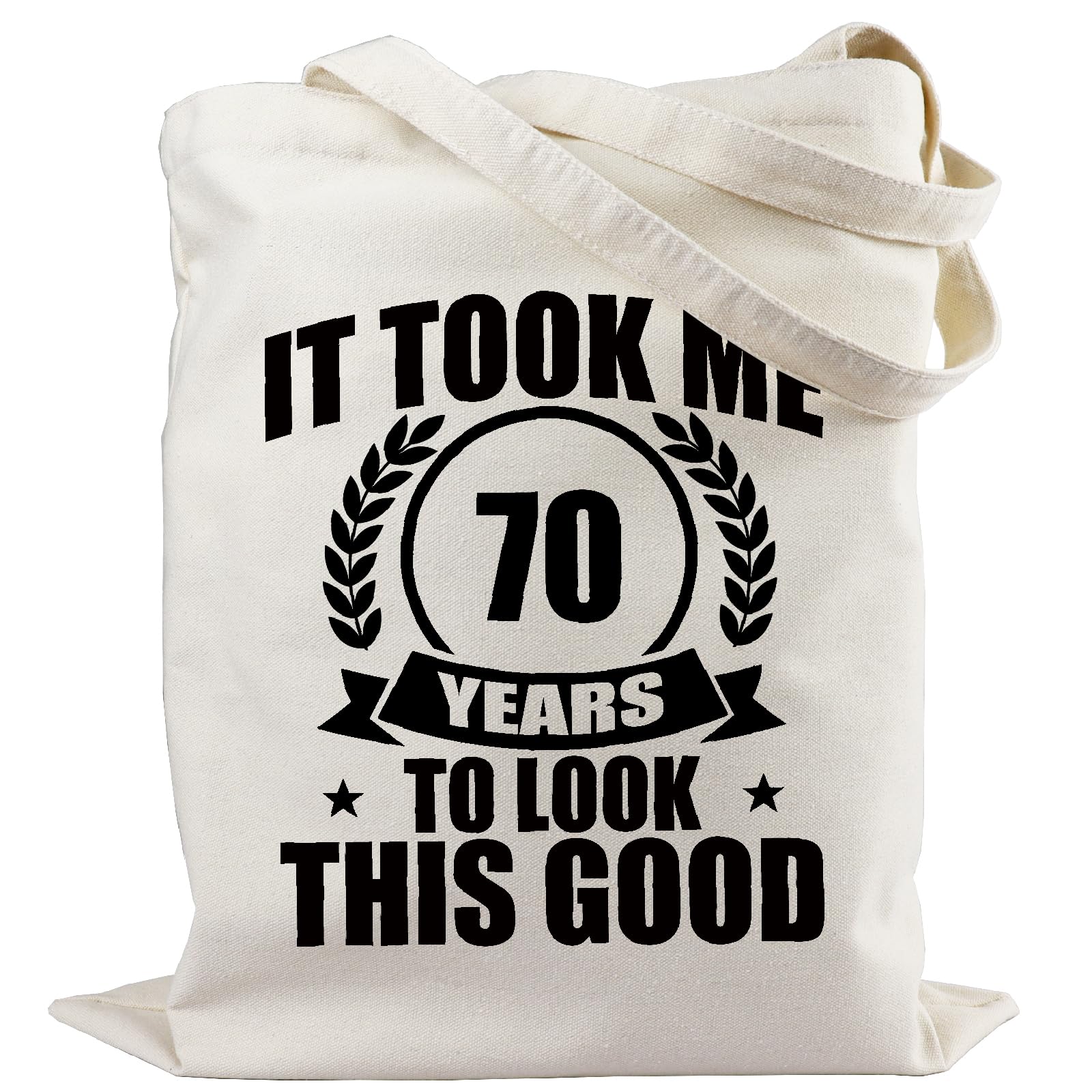 Xuzoueisp 30th 40th 50th 60th 70th Birthday Gifts for Women, Reusable Canvas Tote Bag with Pocket for Mom Shopping Travel