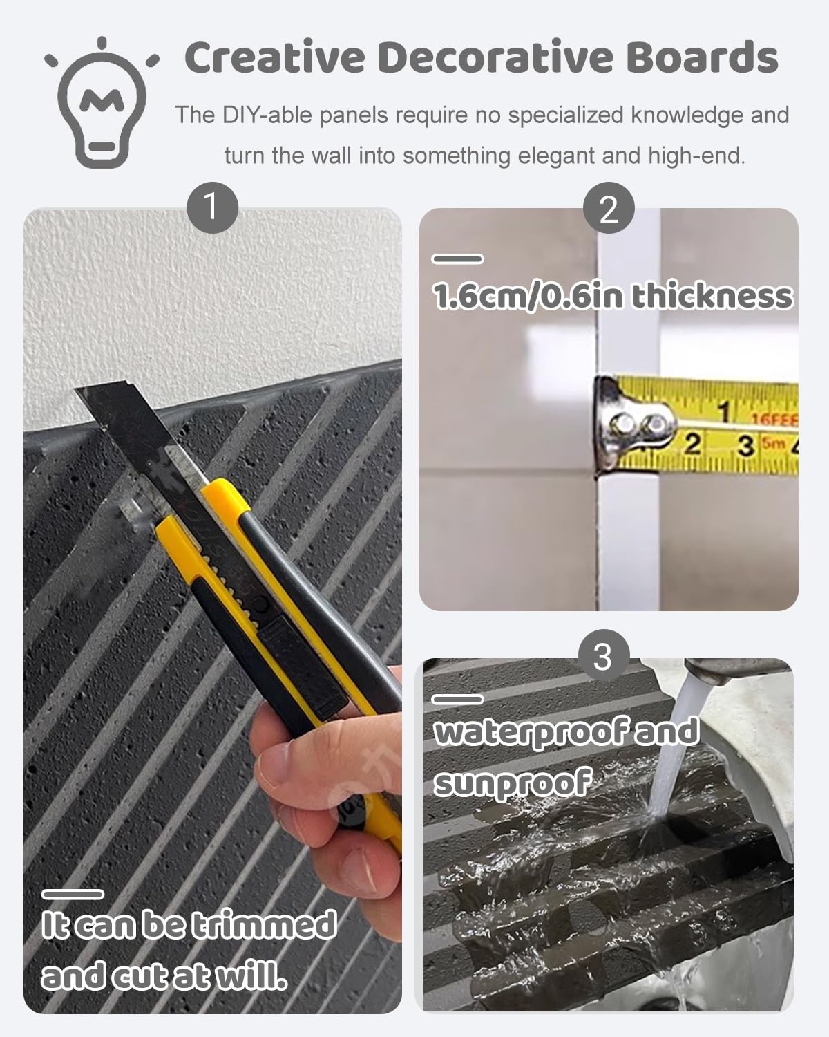 Pannelli da parete testurizzati 3D per decorazioni fai da te per la casa, il design astratto migliora cucina, bagno, sala giochi, soggiorno, sfondo TV, facile da installare