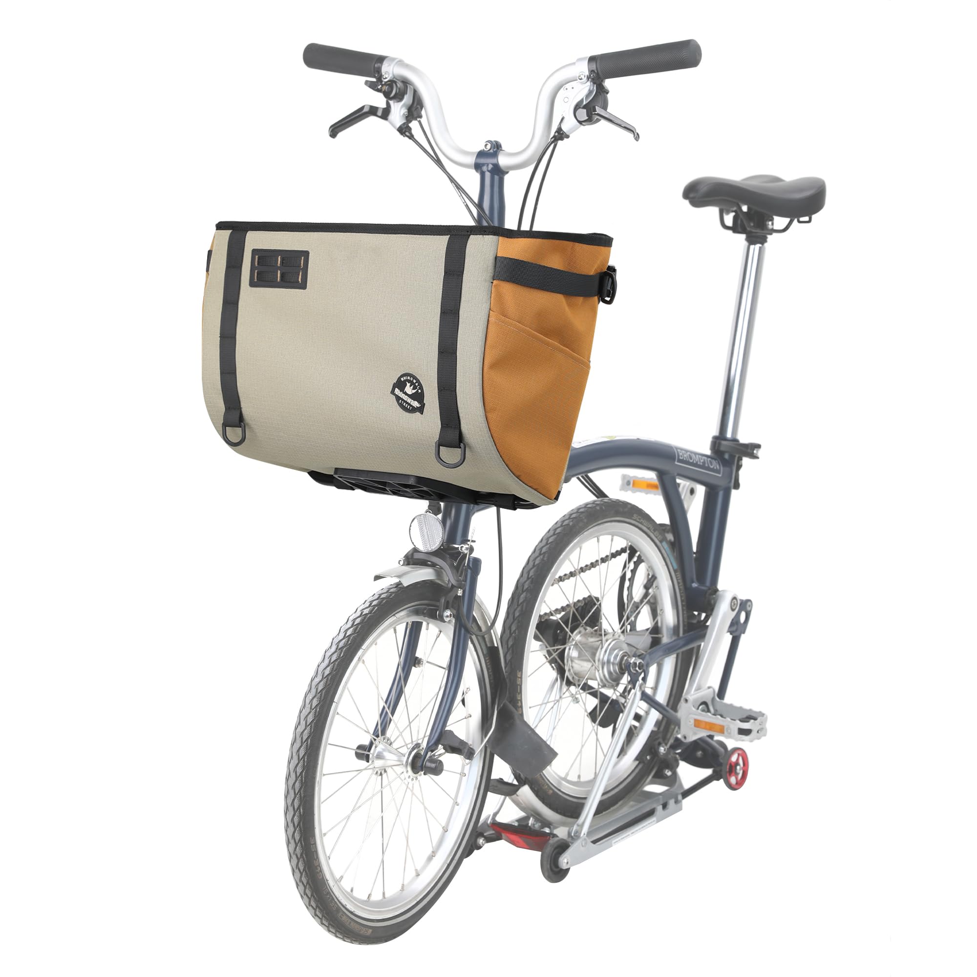 Rhinowalk Bike Handlebar Bag for Brompton Folding Bike Quick Release Bicycle Front Bag with Shoulder Strap Rain Cover for Urban Cycling