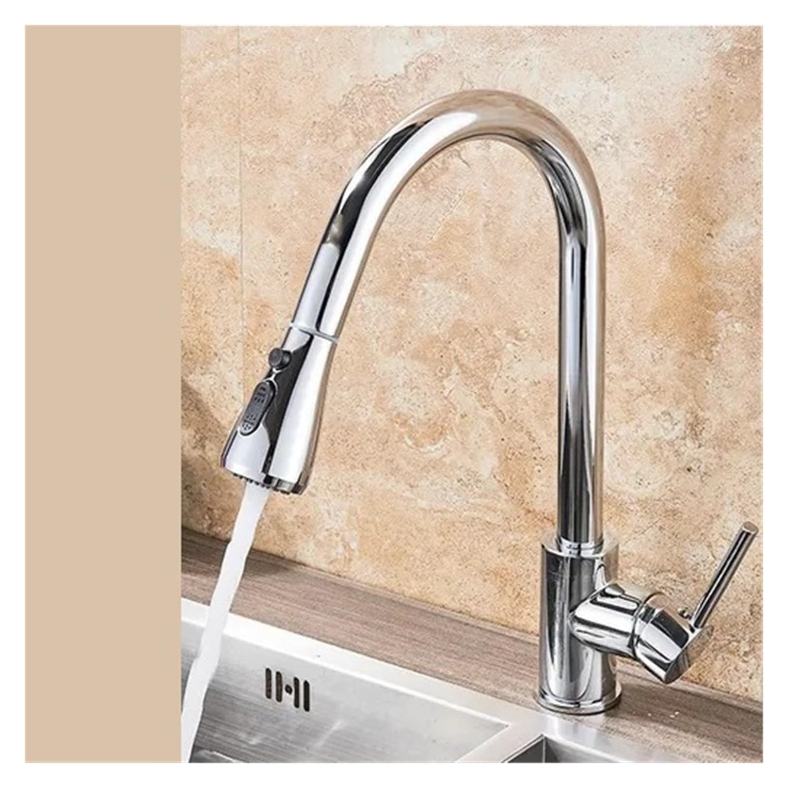 Mitigeur évier douchette extractible flexible chrome cuisine