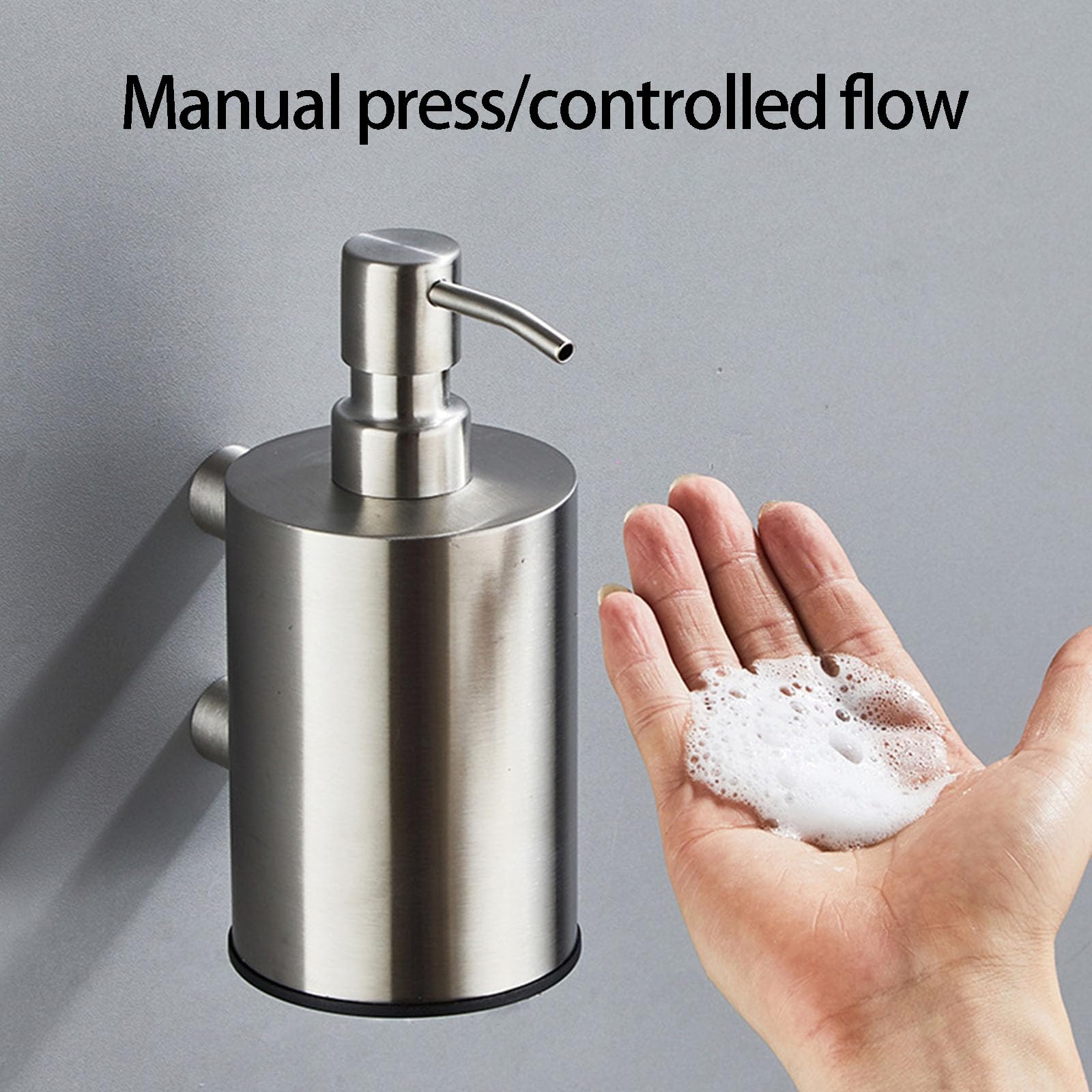 Dispensador de jabón de Pared de Acero Inoxidable 304 con Gran Capacidad y Recipiente de jabón de diseño Moderno Adecuado para dispensador de baño y Hotel