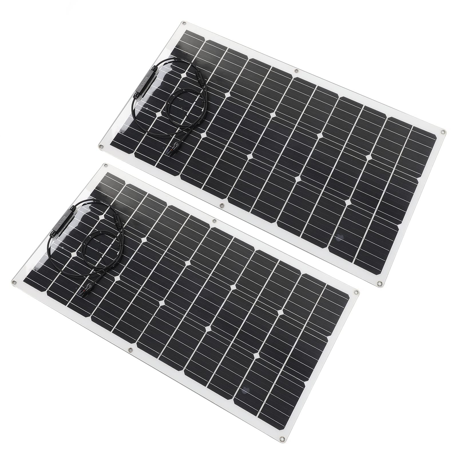FTVOGUE Panel Solar Flexible Monocristalino 180W 12V Componentes del Fotovoltaico para Autocaravanas Barcos RV Uso Diseño Delgado Excelente Compatibilidad para Sistemas de 12V y 24V