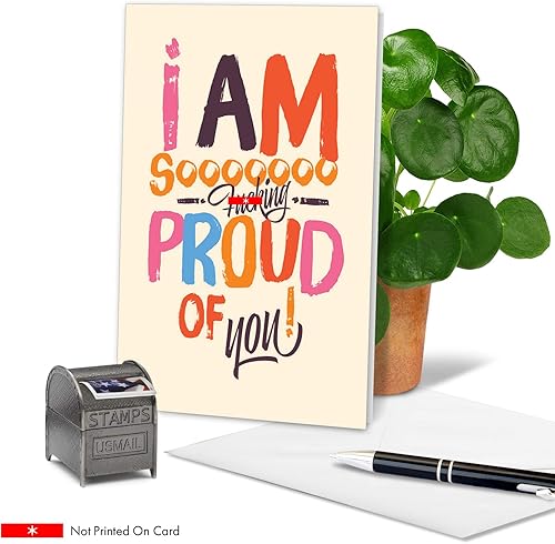 Miniatura 3 de NobleWorks - 1 divertida tarjeta de felicitación para adultos con sobre - Felicidades saludo, agradecimiento - Sooooo Proud C6410CGG