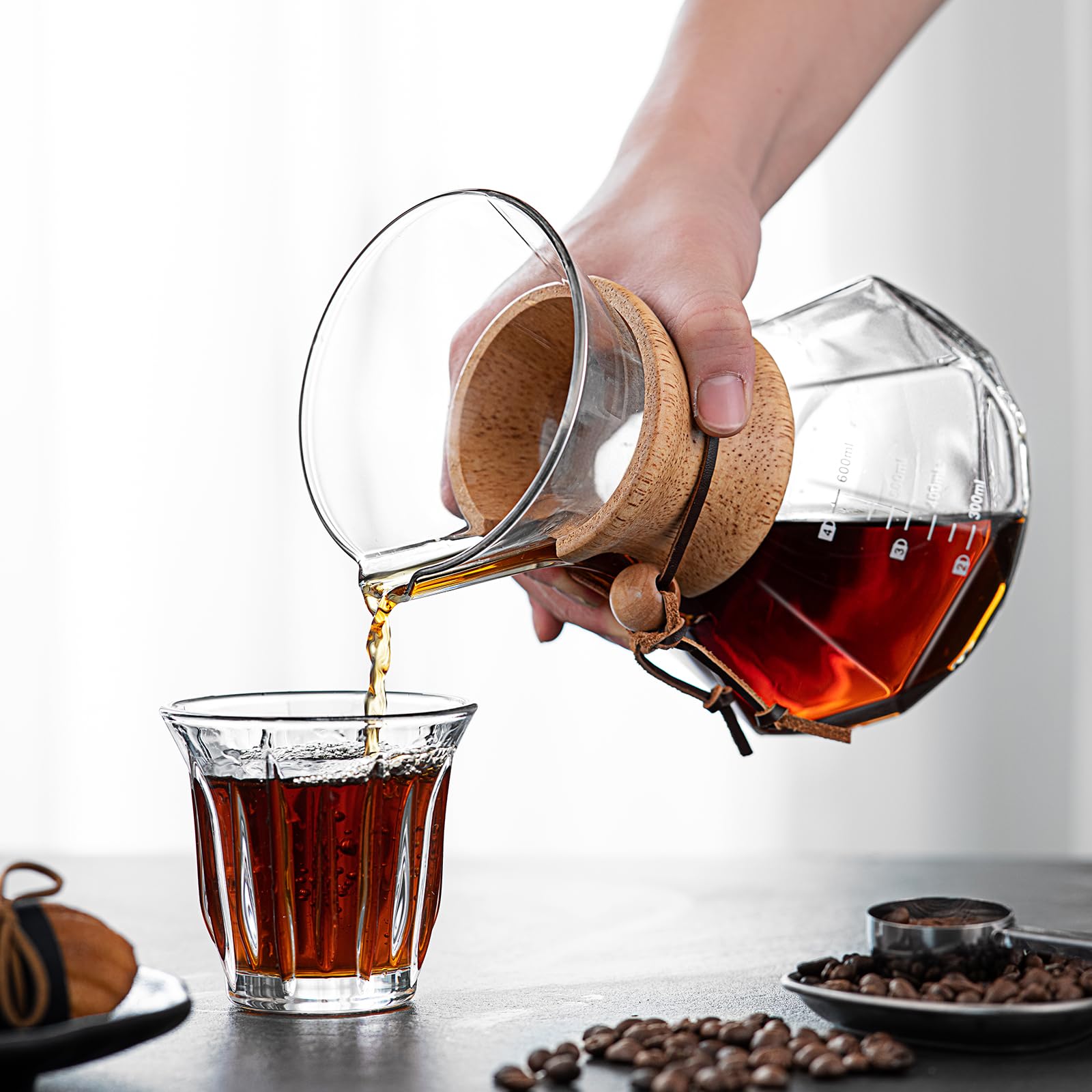 Pour Over Kaffeebereiter-Set – 1,2 l Schwanenhals-Wasserkocher mit Thermometer, Kaffeemühle & 590 ml Tropfkaffeemaschine – Edelstahl Pour Over Kaffee-Set