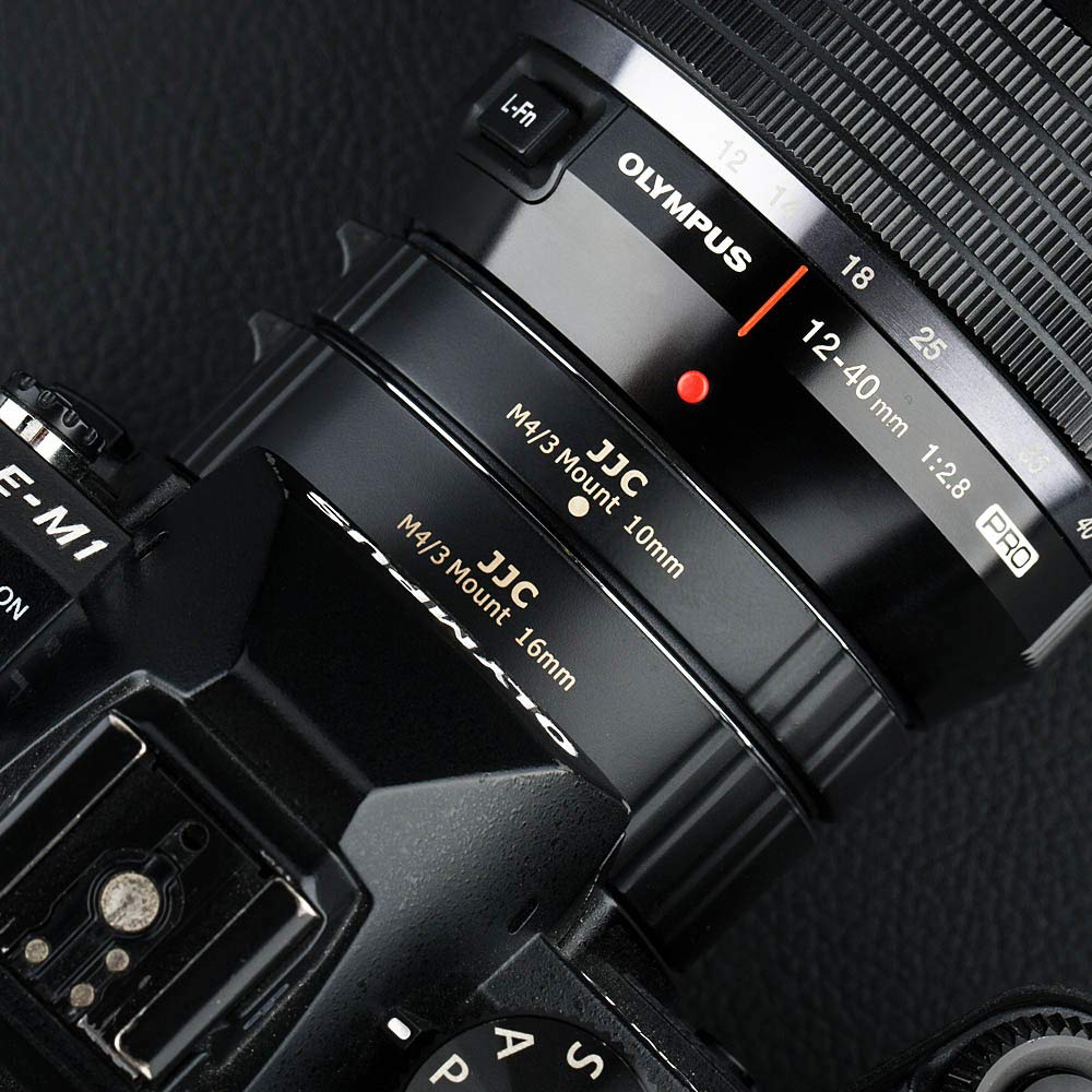 JJC Auto Focus Juego de Tubos de extensión 10/16MM para Olympus OM-1 E-M5 III E-M1X E-M10 III E-PL9 E-PL8 E-PL7 Panasonic G95 G90 G9 GH5 GX9 GX85 DSLR Camera cámaras réflex Digitales