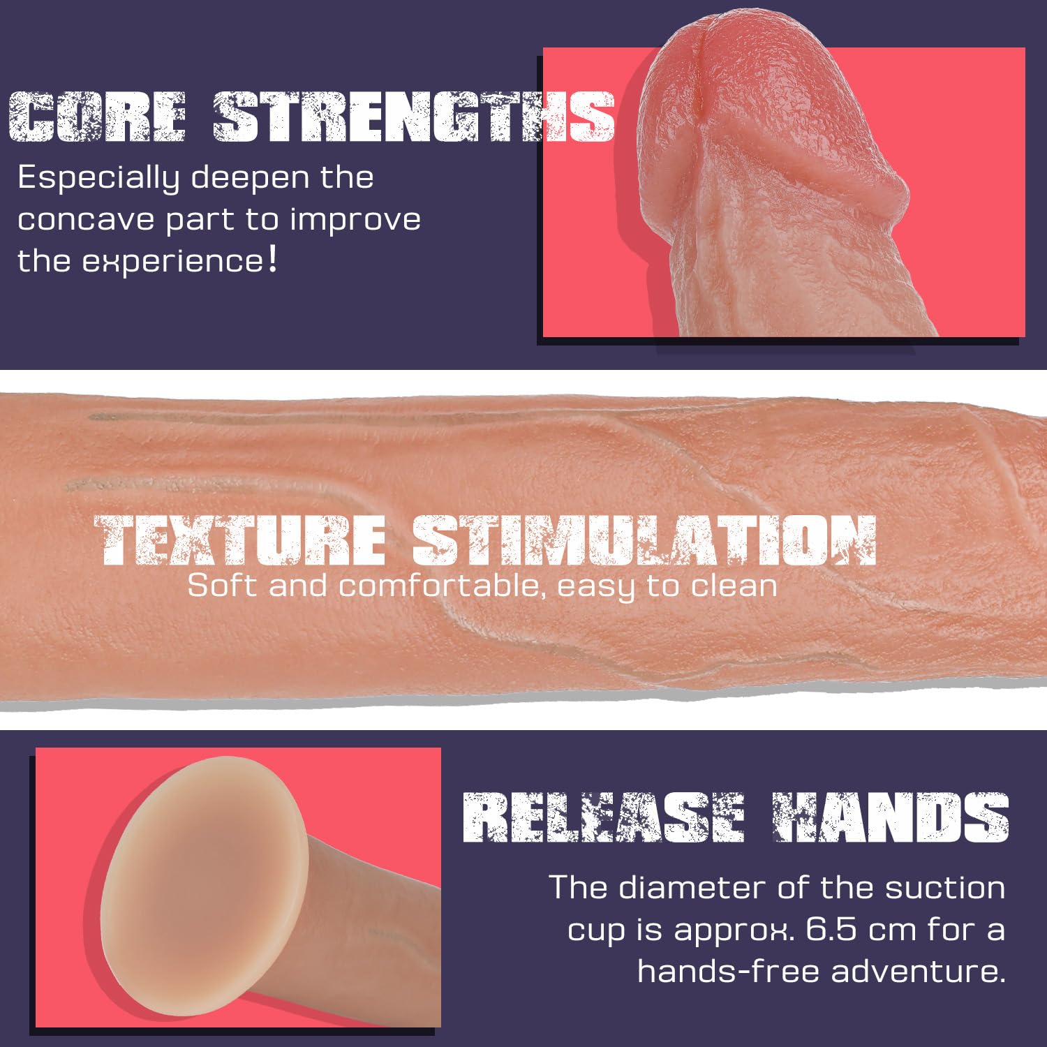 7.9 Inch Realistic Silicone Dildo, Soft Body-Safe Material with Strong Suction Cup for Hands-Free Vaginal and Anal Play, Ideal Adult Sex Toy Dildos for Beginners Men Women and Couples