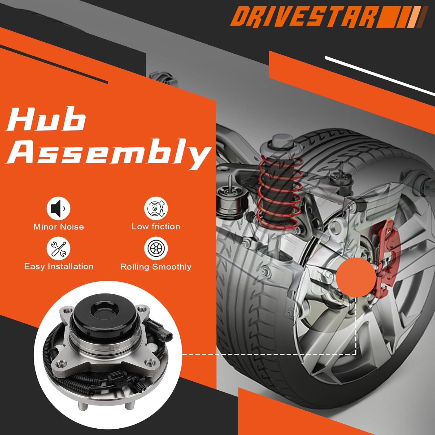 DRIVESTAR 515170 Front Wheel Bearing & Hub Assembly Fits for Ford F-150 2015-2017 RWD with ABS 6 Lugs