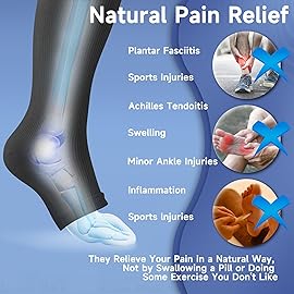 bropite Open Toe Compression Socks for Men & Women - 3 Pairs of 15-20 mmhg Knee High Stockings for Circulation Support