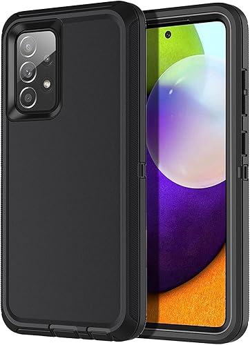 Funda para Samsung Galaxy A52 5G a prueba de golpes, a prueba de polvo y caídas, 3 capas de protección de cuerpo completo sin protector de pantalla,