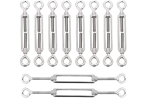 10 Pack M6 Eye and Eye Turnbuckle for Cable Wire Rope Tension