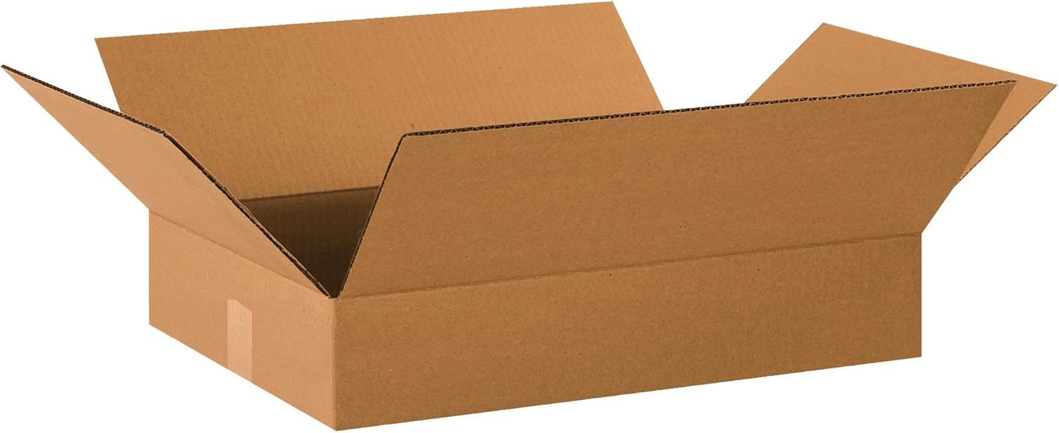 PARTNERS BRAND 20 x 14 x 3 Corrugated Cardboard Boxes, Flat 20"L x 14"W x 3"H, Pack of 25 | Shipping, Packaging, Moving, Storage Box for Home or Business, Strong Wholesale Bulk Boxes
