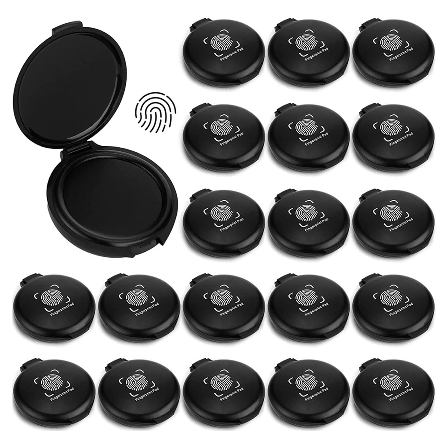 100 Pz Impronte Digitali Impronte Digitali Tampone Inchiostro Mini Nero Timbro Inchiostro Pad Forniture Notarile Identificazione ID di Sicurezza