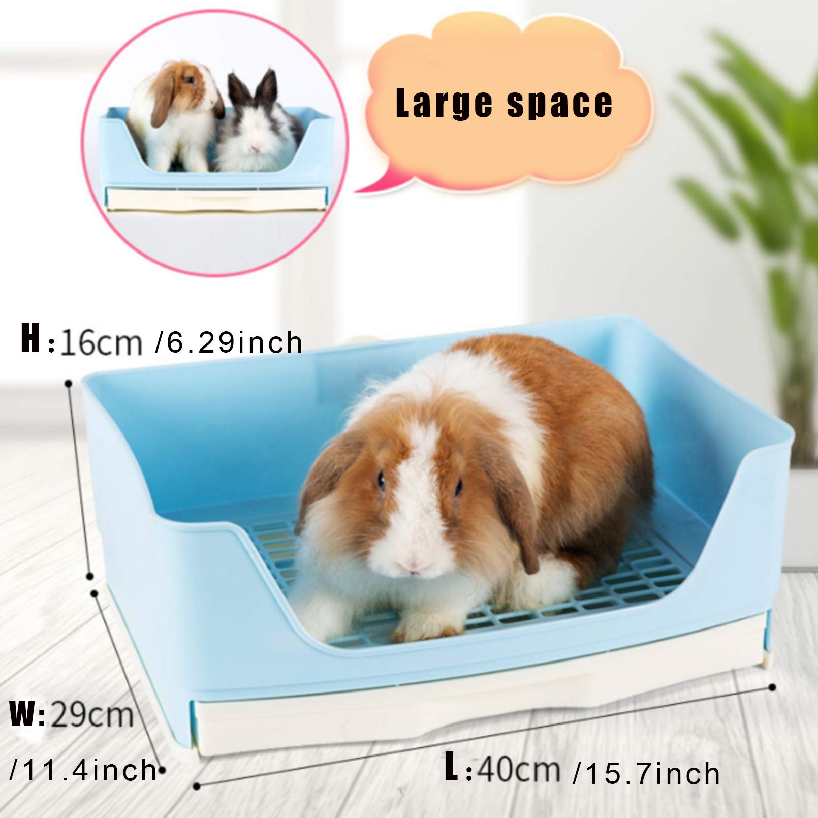 Hamiledyi Lettiera grande per conigli, lettiera per animali domestici, con cassetto angolare, per conigli, porcellini d'India, cincillà, furetti, ricci, piccoli animali