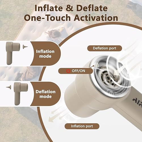 Miniatura 4 de Bomba de aire eléctrica portátil para inflables, súper fuerte, infla y desinfla rápida bote, batería de 2500 mAh, bomba de aire cargada tipo C para