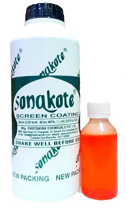 SHREE MAHAVIR PAPER Sona Kote Screen Printing Emulsion Coating, + Sensitizer Free Liquid Screen Emulsion Coating, For Printing Industry (Green, 900gms, 100 ml)