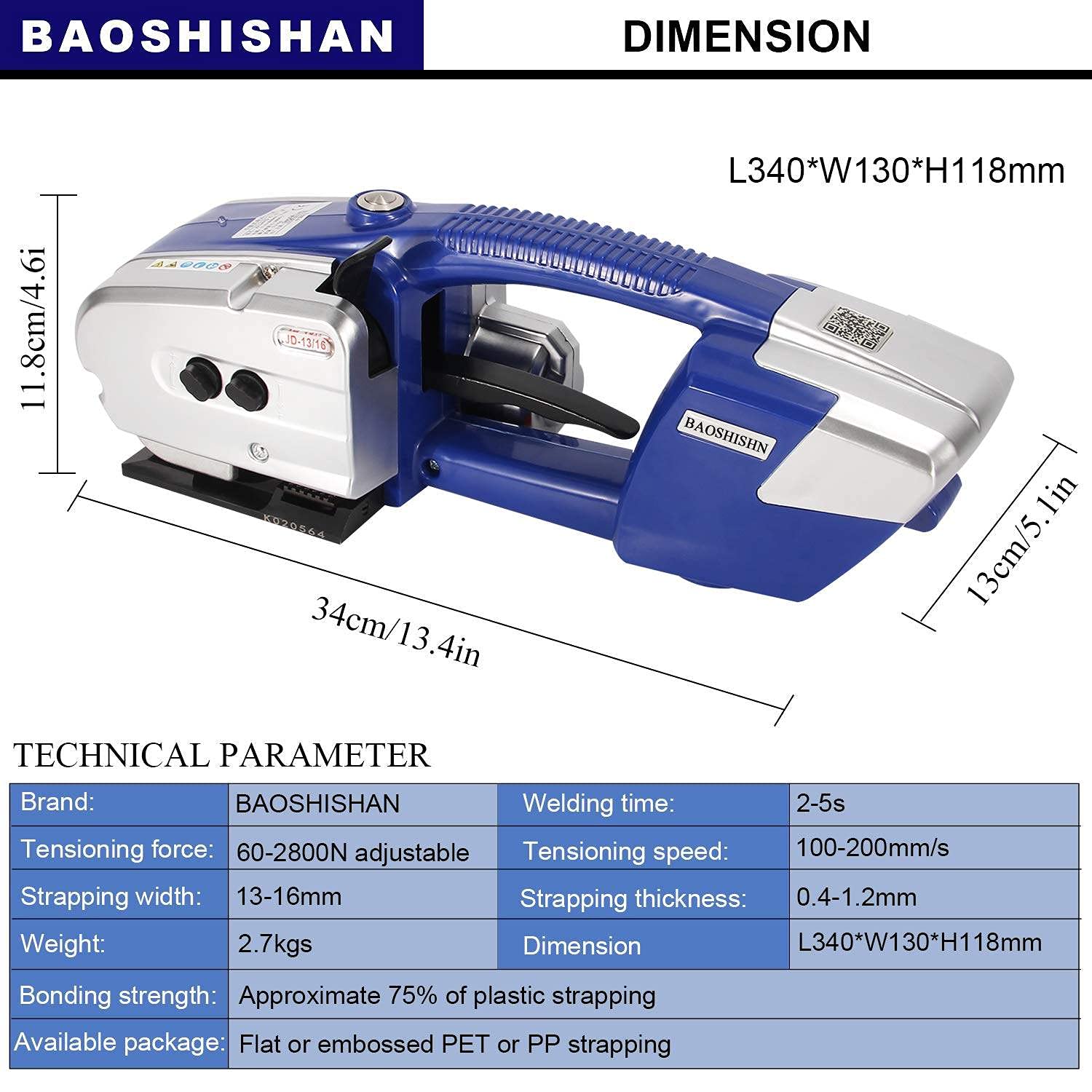 Outil de cerclage électrique automatique pour bandes PP/PET, machine d'emballage chauffante portable pour regroupement et expédition sécurisés