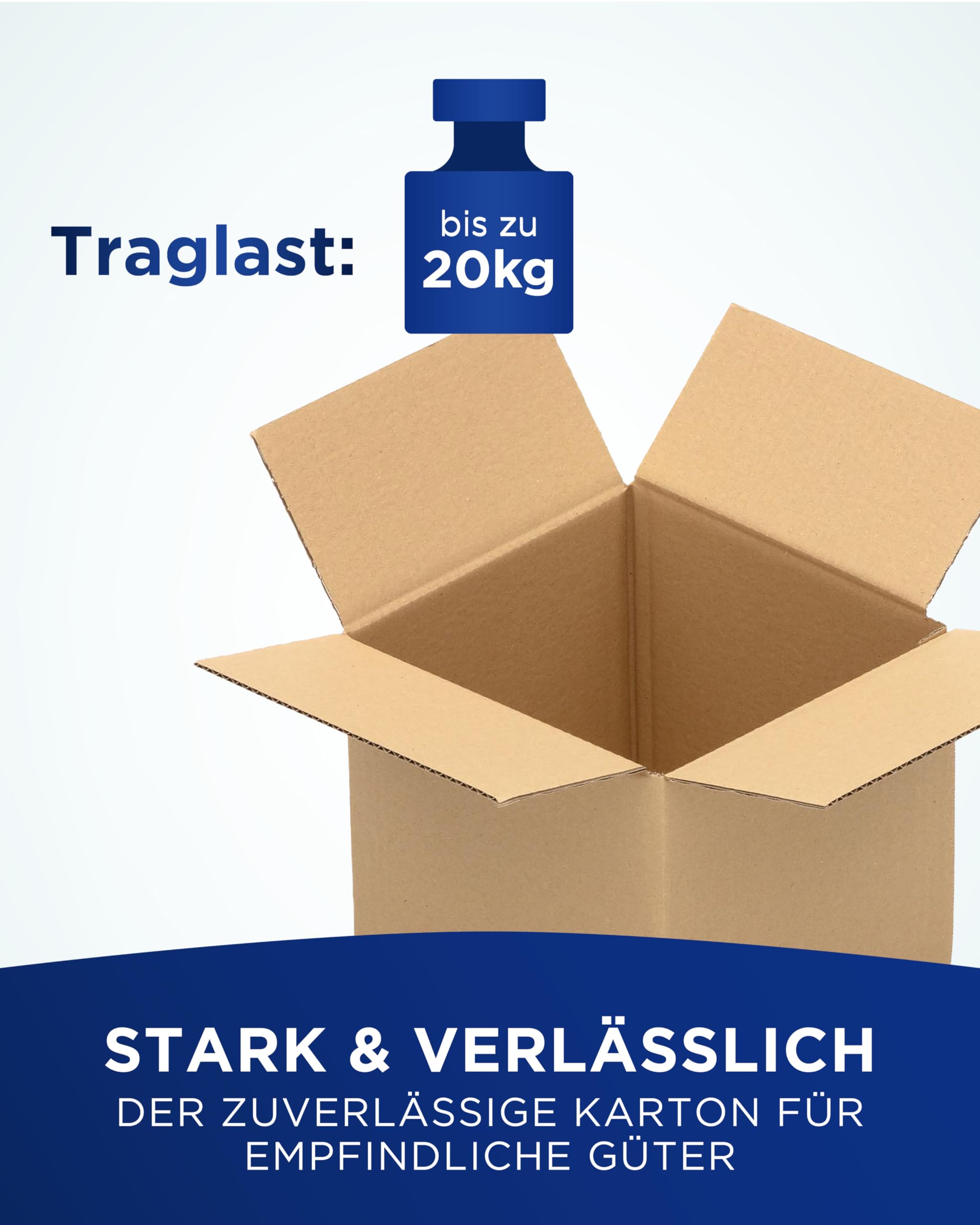 KK Verpackungen Versandkartons 200 x 200 x 200 mm Braun 1-wellig (Außenmaß 205 x 205 x 205 mm) | 150 Stück, Faltkartons Kartons geeignet für Versand als DHL Paket DPD Hermes GLS Paketklasse S (KK08)