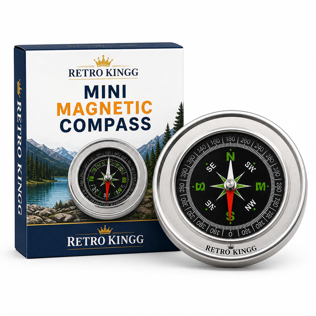 Mini Magnetic Compass, 5 cm Pocket Direction Finder, Durable Metal Body, Portable Navigation Tool for Camping, Hiking, Trekking, Travel, Boating & Scouts-picture-31