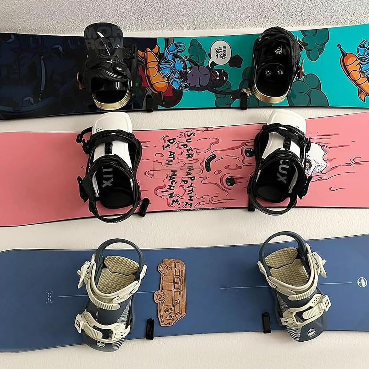 Estante de pared para exhibición de tablas de surf soporte seguro almacenamiento tablas remos