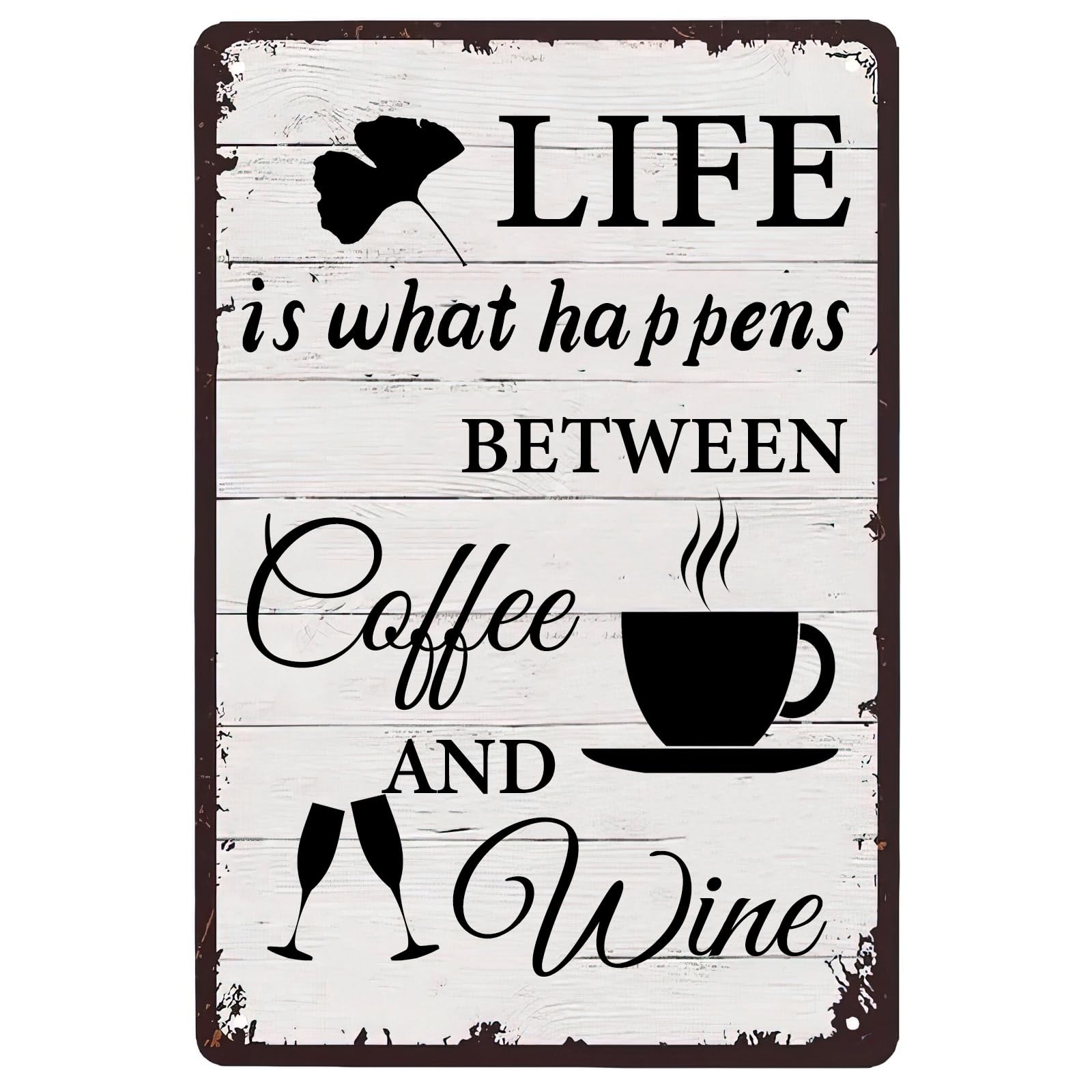 Kwqdozf As Pic Coffee Metal Tin Sign Inspirational Decor,Life Is What Happens Between Coff