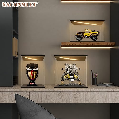 Miniatura 8 de Vitrina de acrílico transparente para Disney Winnie The Pooh 21326, caja de exhibición con luz LED, escaparate a prueba de polvo para