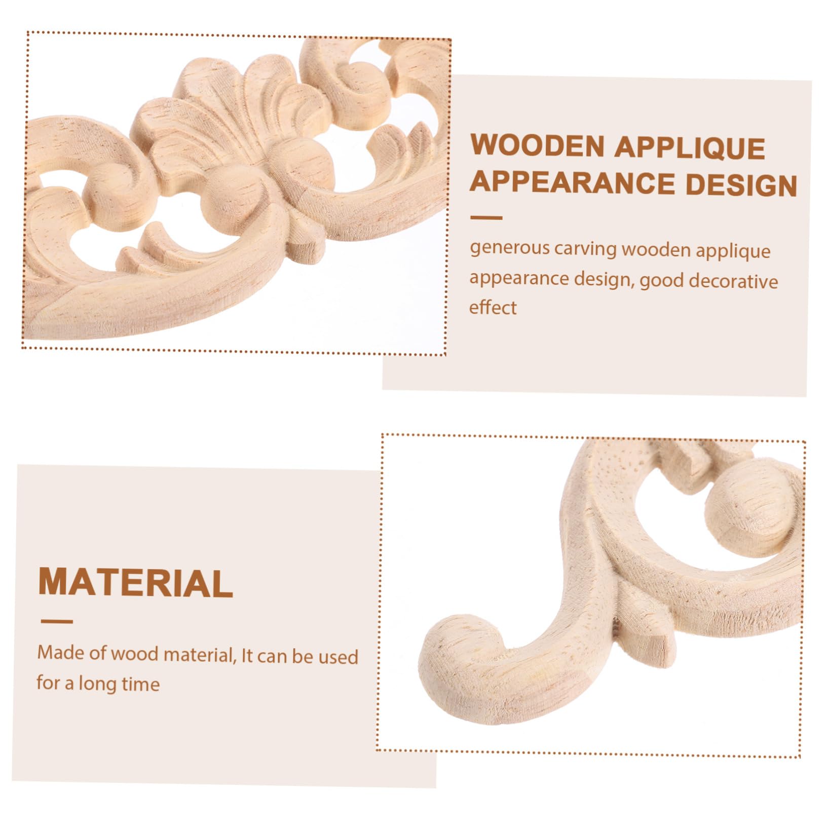 SHINEOFI 3 Sätze Geschnitzte Onlay-applikation Aus Holz Wandverkleidung Wand Polsterung Dekorative Applikation Für Zu Hause Dekorationen Wandapplikation Im Europäischen Stil 4 Stück * 3