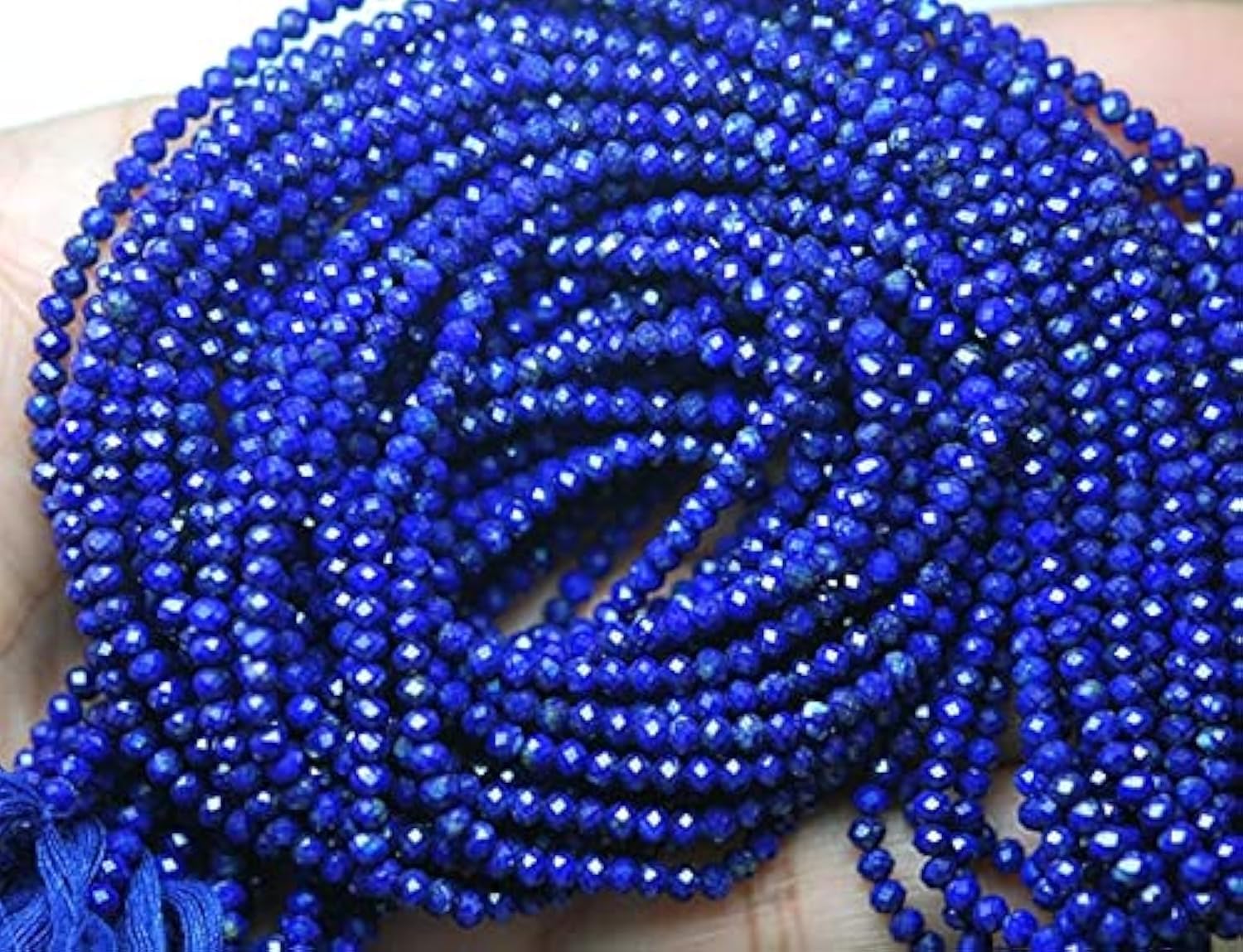 Lapis-lazuli véritable résolvez le manque d'éclat de vos colliers avec ces rondelles 2,90mm