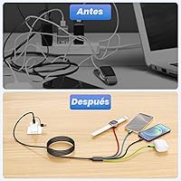 Vista 5 de Travel Essentials Cable de Carga Múltiple 4 en 2 para Cargador de Apple iWatch, USB A/USB C Cable de Cargador Múltiple para iWatch Ultra/SE/10-2