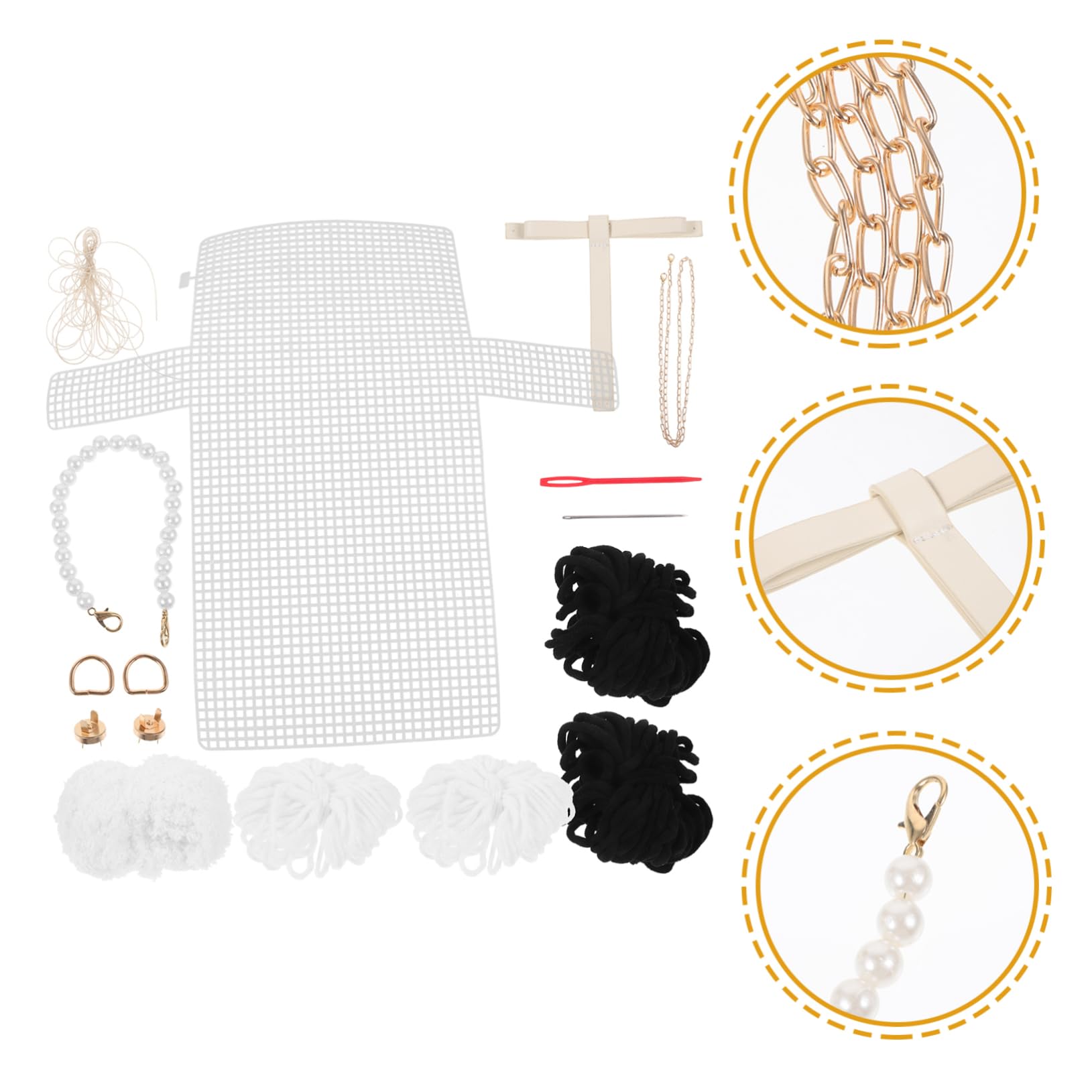 ARTIBETTER 3 Sets Beginner Handmade Bag Kit Bag Handles Chain Making Accessories Craft Materials