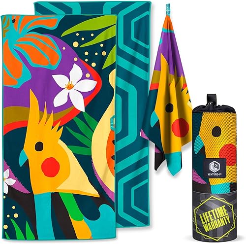 Vista 131 de VENTURE 4TH Toalla de playa de microfibra: secado rápido, compacta, sin arena, absorbente, a prueba de arena y ligera, perfecta para camping, playa