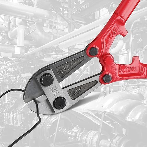 Miniatura 6 de Olympia Tools Cortador de pernos de 24 pulgadas con aleación de acero forjado y mango ergonómico de goma para cortar vallas, alambre de acero,
